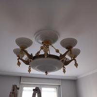 lampadario marmo e ottone 