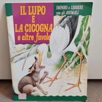 Il Lupo e la Cicogna Libro bambini Vintage