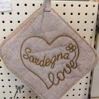 PRESINA ECRÙ RICAMO SCRITTA SARDEGNA ARTIGIANATO