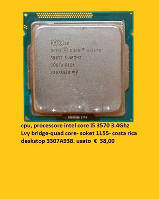 CPU INTEL CORE i5 3570 3.4 GHz LVY BRIDGE- QUAD