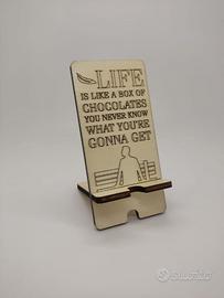 Porta cellulare in legno Forrest Gump