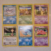 Lotto 6 carte Pokemon Neo Genesis Prima edizione