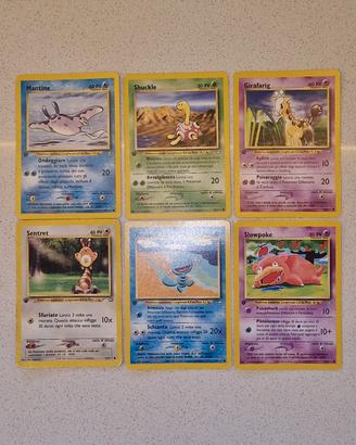 Lotto 6 carte Pokemon Neo Genesis Prima edizione
