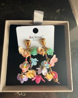 Orecchini Amorino design con fiori multicolor
