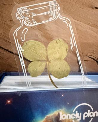 Quadrifoglio porta fortuna segnalibro