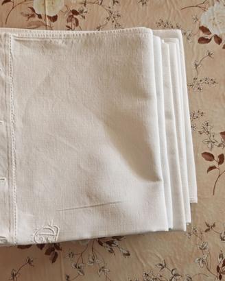 Lotto 6 federe cuscino vintage bianche