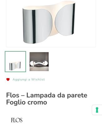 Lampada da parete design FLOS Foglio cromo