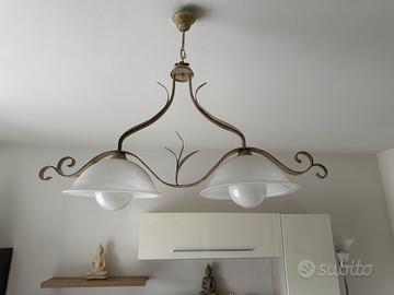 Lampadario ferro battuto