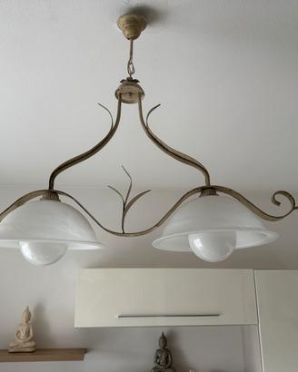 Lampadario ferro battuto