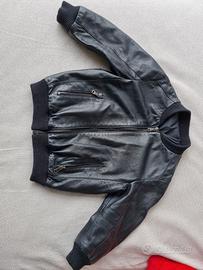 Giubbino bomber in vera pelle per bambino