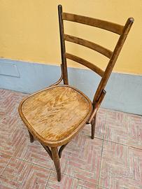Sedia Viennese Legno Curvato Stile Thonet Anni 60