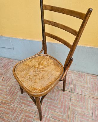 Sedia Viennese Legno Curvato Stile Thonet Anni 60