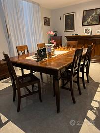 Tavolo da pranzo + 6 sedie Gruppo Faber in legno m