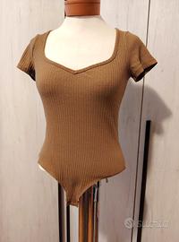 Body maniche corte marrone H&M