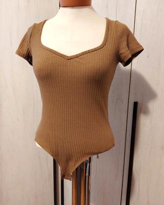 Body maniche corte marrone H&M