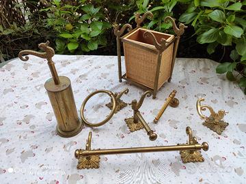 set bagno bronzo cavalluccio marino 