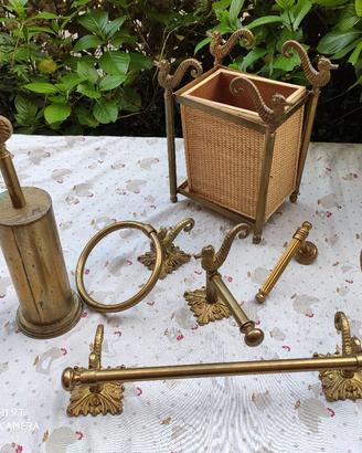 set bagno bronzo cavalluccio marino 