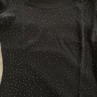 Maglia nera con ricamo perle in sera pura