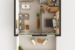 Luminoso bilocale con balcone