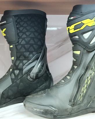 Stivali Moto Racing TCX RT-Race Nero Giallo Fluo T