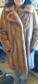 pelliccia visone biondo con tasche