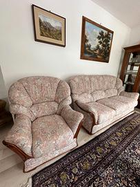 Set salotto vintage- divano 2 posti + 2 poltrone