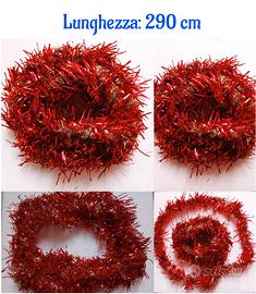 Ghirlanda Natalizia Rossa,Fucsia &Oro lunga 290 cm