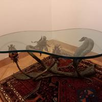 tavolino ferro battuto fatto a mano 