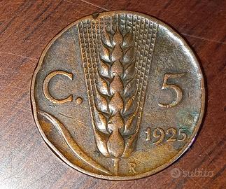 Moneta 5 centesimi di lire