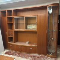 Parete attrezzata legno impiallacciato ciliegio