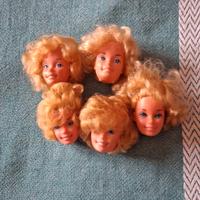 Lotto 5 testine vintage Barbie PrettyLott Changes