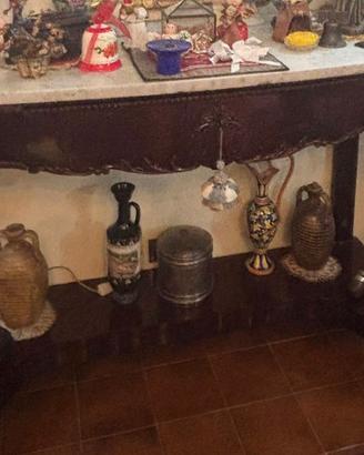 Consolle d’epoca restaurata in legno massello con