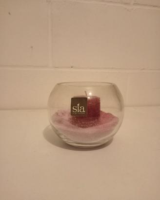 Vaso in vetro con candela