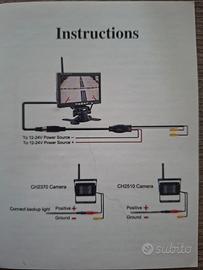 Monitor più 2 telecamere per roulotte/carava
