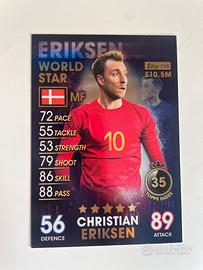 Carta Match Attax Christian Eriksen Danimarca