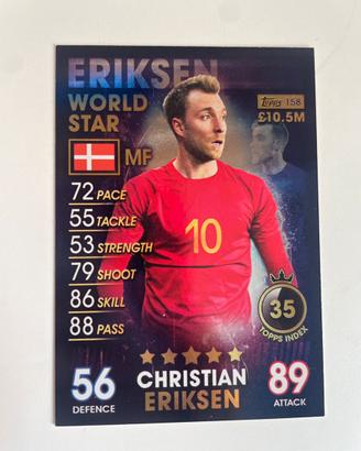 Carta Match Attax Christian Eriksen Danimarca