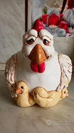 Statuetta vintage Vicki Thomas Chioccia e Pulcini