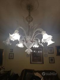 Lampadario in vetro di murano 6 luci