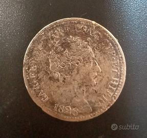 Moneta 1 lira 1826 Torino Argento