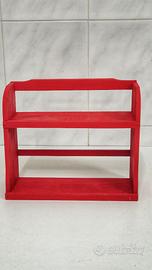 Lotto di 6 (SEI) scaffaletti rossi
