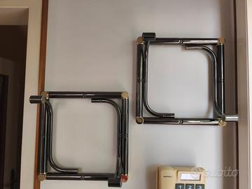 coppia appendiabiti in metallo cromato