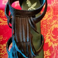 Scarpe Donna Frau 38 Sandali Superflex con Frangia