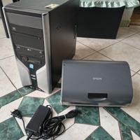 Unità centrale computer desktop + stampante