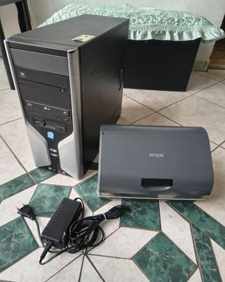 Unità centrale computer desktop + stampante