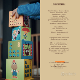 Babysitter - disponibile la sera e nei weekend