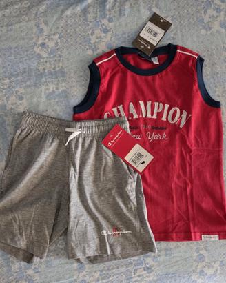 Champion canottiera pantaloncini bambino 7/8 anni