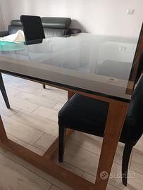 Tavolo salone vetro e legno