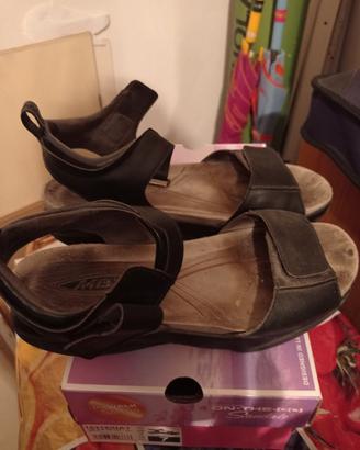 sandali donna in pelle nera 