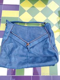 Borsa blu in ecopelle