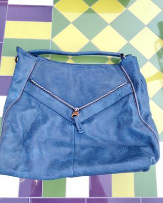Borsa blu in ecopelle